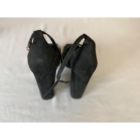 Open Edit Kimber Black Platform Open Square Toe Platform Heels Size 7 NWOT - Picture 3 of 7
